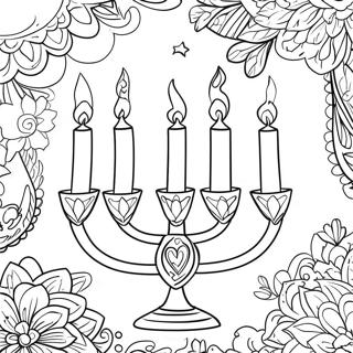 Pagina Para Colorir Da Menora De Hanukkah 5443-4359