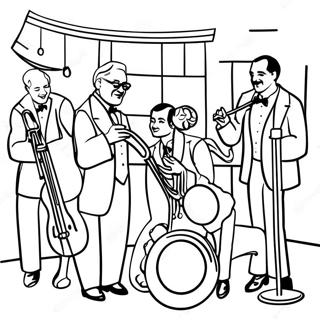 Pagina Para Colorir Cena De Musica Jazz Dos Anos 1920 54522-45392