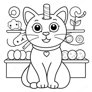 Pagina Para Colorir Do Gato Doce Em Uma Doceria 54532-45393