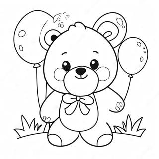 Pagina Para Colorir Do Urso Marrom Fofo Com Baloes 5453-4367