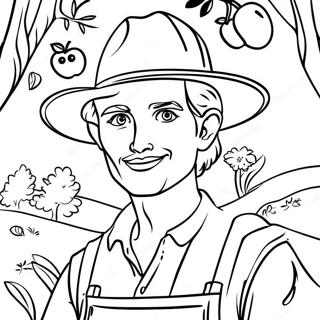 Johnny Appleseed Páginas Para Colorir