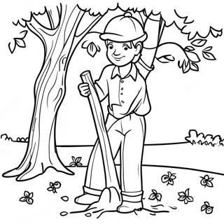 Pagina Para Colorir Do Johnny Appleseed Plantando Arvores 54562-45410