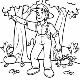 Pagina Para Colorir Do Johnny Appleseed Plantando Arvores 54562-45411