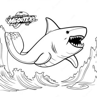 Megalodon Monstro Jam Páginas Para Colorir