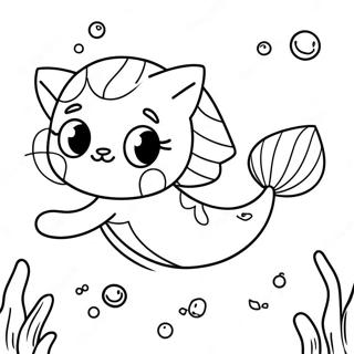 Pagina Para Colorir Do Gato Sereia Fofo Nadando 5463-4375