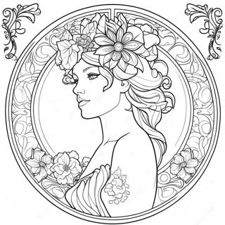 Alphonse Mucha Páginas Para Colorir