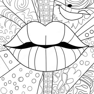 Pagina Para Colorir De Labios Pop Art Ousados 54802-45618