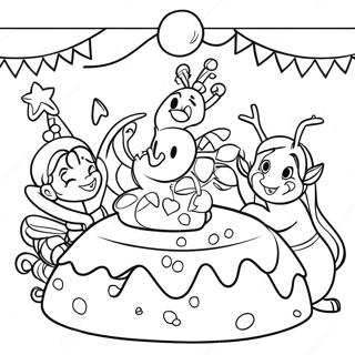 Pagina Para Colorir Da Celebracao De Aniversario Do Frozen 54841-45630