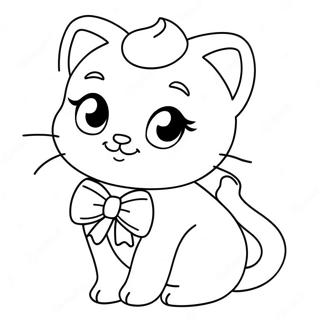 Pagina Para Colorir Da Gata Barbie Fofa Com Laco 54892-45678