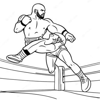 Pagina Para Colorir Do Lutador Da Wwe Pulando Sobre O Oponente 5503-4407