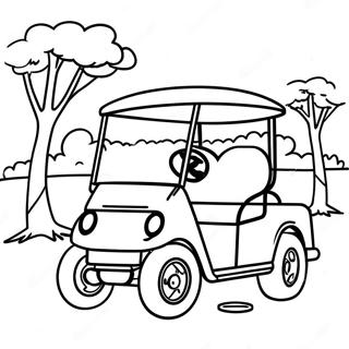 Pagina Para Colorir Carrinho De Golfe Em Um Parque Ensolarado 55271-45974