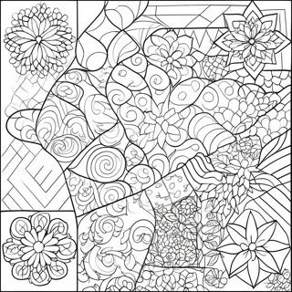 Pagina Para Colorir Da Colcha Colorida Em Patchwork 55292-46002