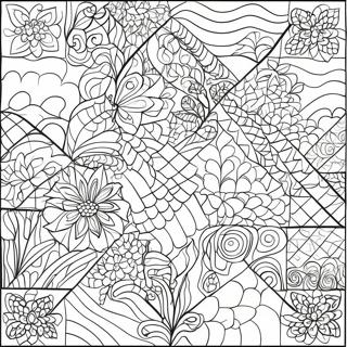 Pagina Para Colorir Da Colcha Colorida Em Patchwork 55292-46004