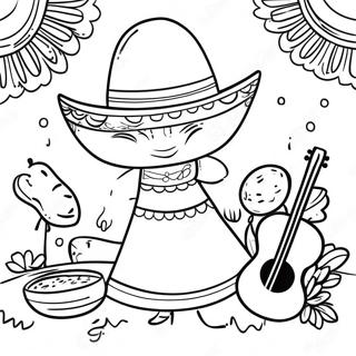 Pagina Para Colorir Festa Mexicana Colorida 552-442