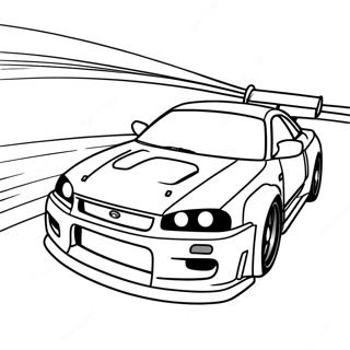 Pagina Para Colorir Da Acao De Corrida Do Nissan Skyline Gtr R34 55502-46170