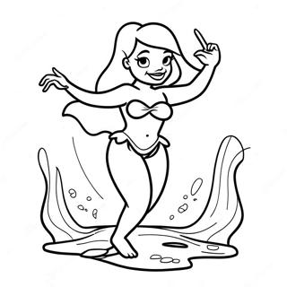 Pagina Para Colorir Ariel Com Pernas Dancando Na Praia 55552-46204