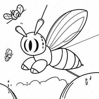 Pagina Para Colorir Beedrill Voando No Ceu 55732-46345