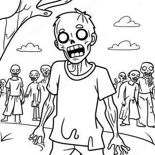 Pagina Para Colorir Cena De Zumbi Assustador 55772-46384