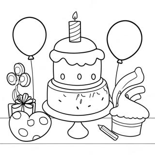 Pagina Para Colorir Da Celebracao Do 1o Aniversario 55811-46406