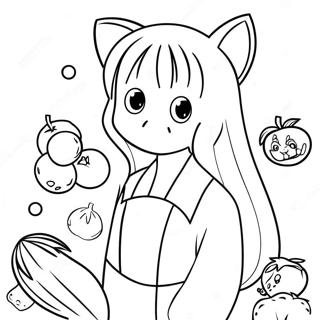 Anime Cesta De Frutas Páginas Para Colorir