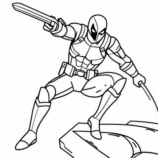 Pagina Para Colorir Da Pose Epica De Acao Do Deathstroke 55962-46534