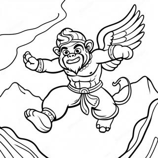 Pagina Para Colorir Do Hanuman Voando Com Uma Montanha 56012-46581