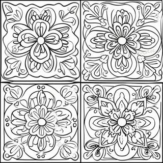 Pagina Para Colorir Do Padrao Colorido De Azulejos Talavera 56022-46579