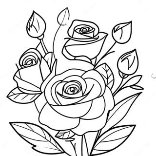 Pagina Para Colorir De Bouquet De Rosas Elegantes 56042-46605