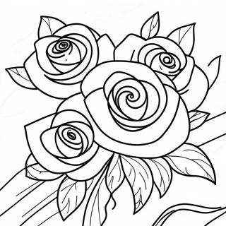 Pagina Para Colorir De Bouquet De Rosas Elegantes 56042-46607