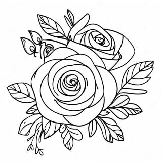 Pagina Para Colorir De Bouquet De Rosas Elegantes 56042-46608