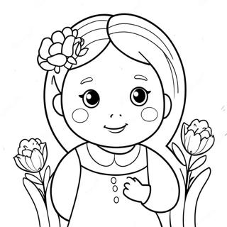 Pagina Para Colorir De Isabella Fofa Com Flores 56072-46621