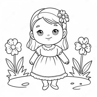 Pagina Para Colorir De Isabella Fofa Com Flores 56072-46622