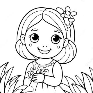 Pagina Para Colorir De Isabella Fofa Com Flores 56072-46624