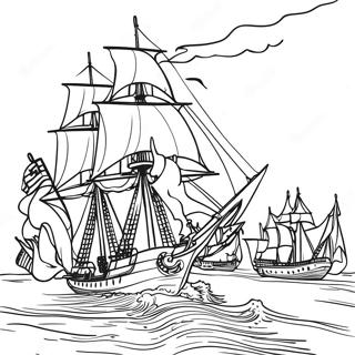 Pagina Para Colorir Da Famosa Batalha Naval Da Guerra De 1812 56092-46639