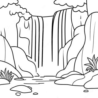 Pagina Para Colorir Da Cachoeira Majestosa Na Floresta 56132-46666