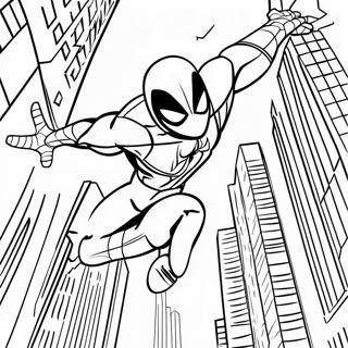 Pagina Para Colorir Do Aranha Escarlate Balancando Pela Cidade 56162-46687