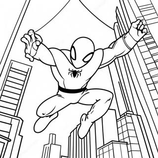 Pagina Para Colorir Do Aranha Escarlate Balancando Pela Cidade 56162-46688