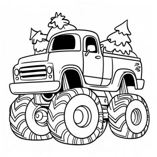 Pagina Para Colorir Do Monstro Truck De Natal Festivo 56172-46700