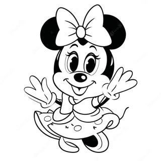 Pagina Para Colorir Da Princesa Minnie Mouse Fofa Em Um Vestido 56262-46780