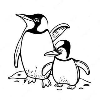 Família De Pinguins Páginas Para Colorir