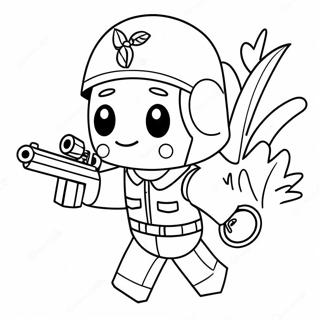 Pagina Para Colorir Do Fofo Porquinho Soldado Do Roblox Em Acao 56722-47142