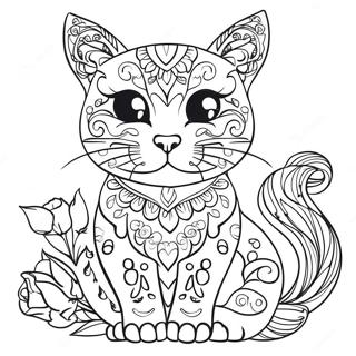 Pagina Para Colorir Gato De Caveira De Acucar 56821-47215