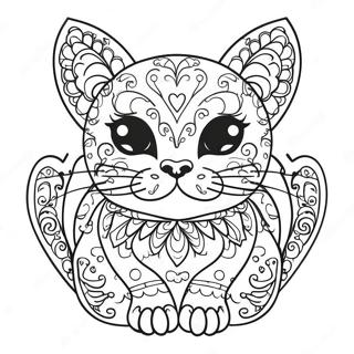 Pagina Para Colorir Gato De Caveira De Acucar 56821-47216