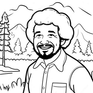 Pagina Para Colorir Do Feliz Bob Ross Pintando Paisagens 56932-47315