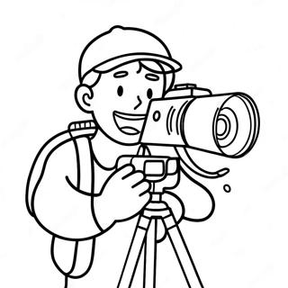 Pagina Para Colorir Do Cinegrafista Empolgado Com A Camera 5694-4558