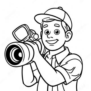 Pagina Para Colorir Do Cinegrafista Empolgado Com A Camera 5694-4560