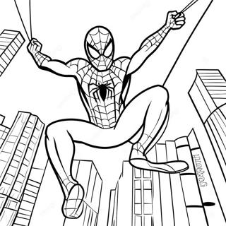 Pagina Para Colorir Do Homem Aranha Balancando Pela Cidade 56962-47333