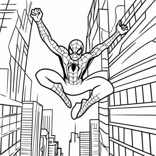 Pagina Para Colorir Do Homem Aranha Balancando Pela Cidade 56962-47334