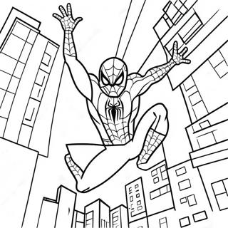 Pagina Para Colorir Do Homem Aranha Balancando Pela Cidade 56962-47335