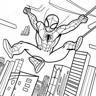 Pagina Para Colorir Do Homem Aranha Balancando Pela Cidade 56962-47336